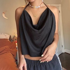 tobi black cowl neck top